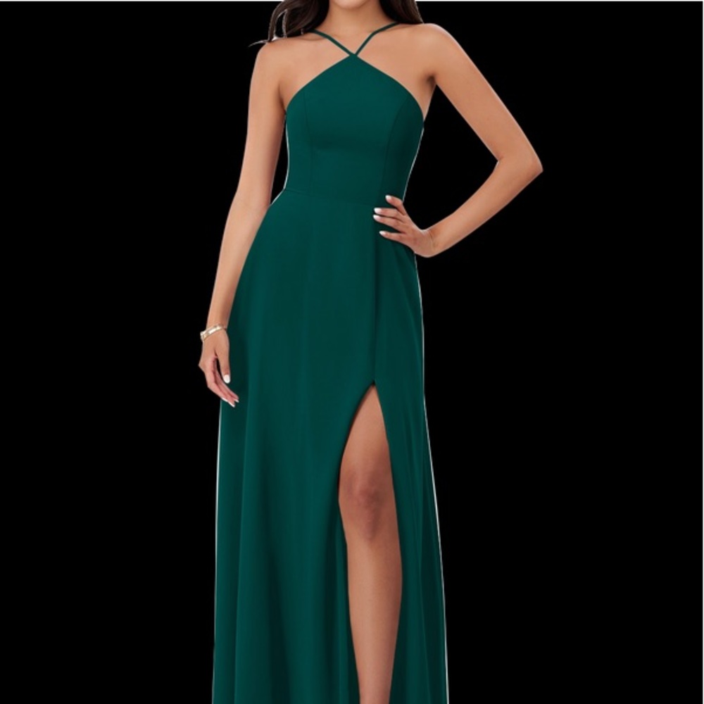 Azazie Bailey Halter Bridesmaid Wedding Guest Dress